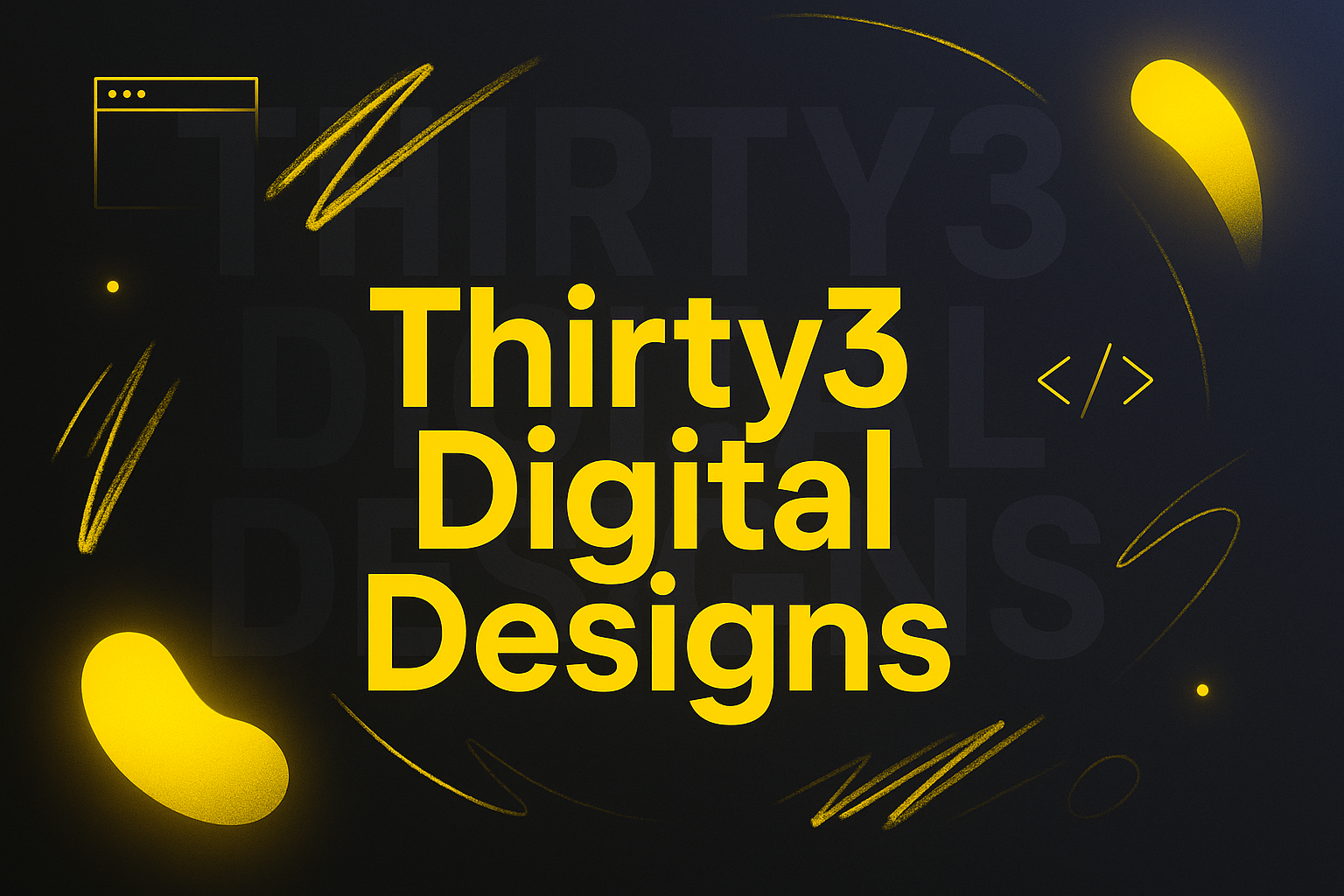 Creative website presentation on desktop screen