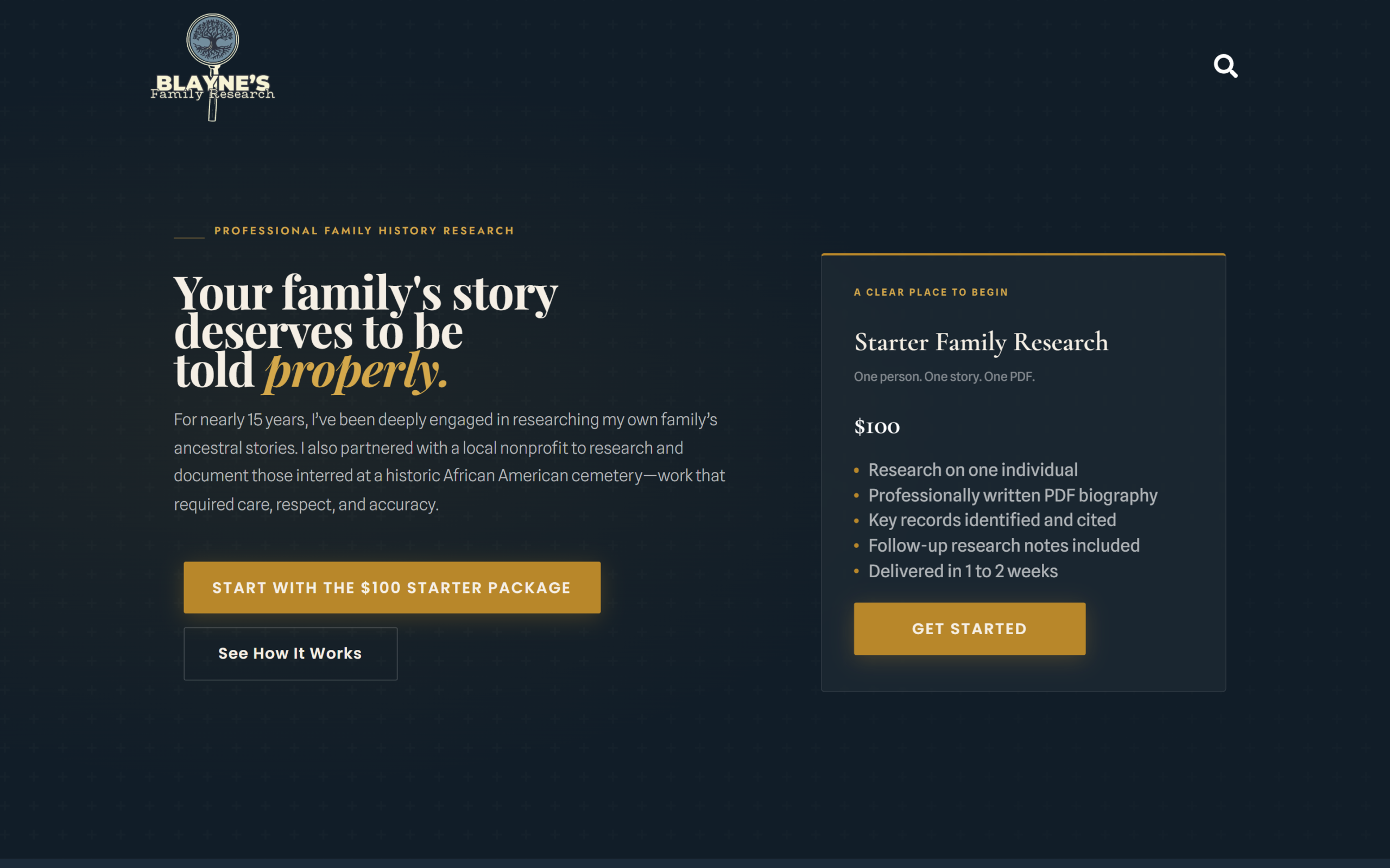 Blayne's Family Research website designed by Thirty3 Digital Designs