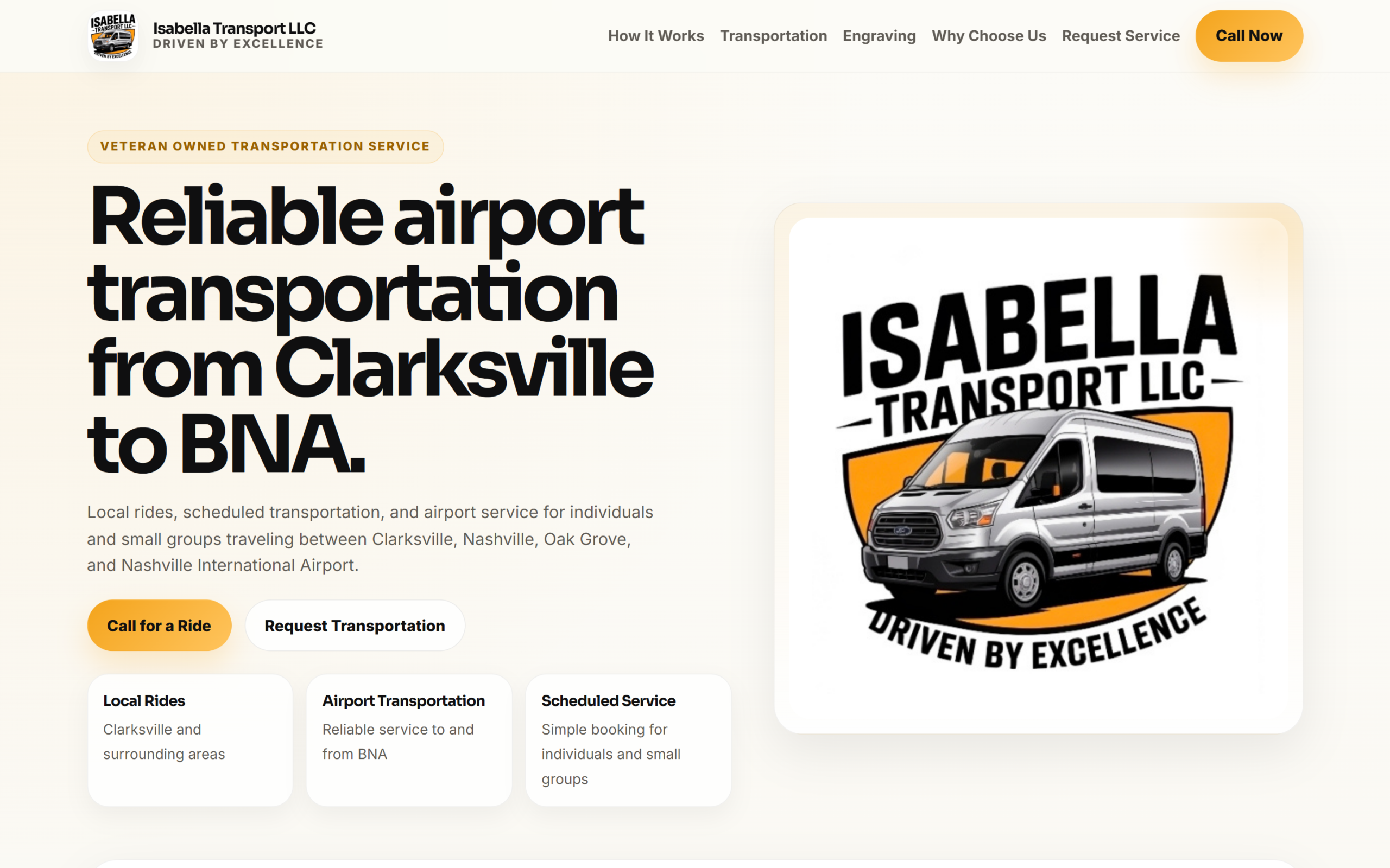 Isabella Transport website designed by Thirty3 Digital Designs